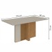 Mesa de Jantar 6 Lugares Astrid com Vidro Amêndoa Clean/Off White/Corino Caramelo 77204 - Móveis Lopas