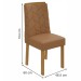 Mesa de Jantar 6 Lugares Astrid com Vidro Amêndoa Clean/Off White/Corino Caramelo 77204 - Móveis Lopas