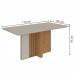 Mesa de Jantar 6 Lugares Astrid com Vidro Amêndoa Clean/Off White/Suede Animale Bege 77204 - Móveis Lopas