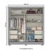Guarda-Roupa Casal 2 Portas 4 Gavetas Cinza/Nature B93 - Briz
