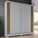 Guarda-Roupa Casal 2 Portas 4 Gavetas Cinza/Nature B93 - Briz