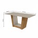 Mesa de Jantar 6 Lugares Apogeu com Vidro Amêndoa Clean/Off White/Linho Rinzai Bege 77020 - Móveis Lopas