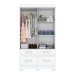 Guarda-Roupa Solteiro 2 Portas de Correr 4 Gavetas Flex Branco/Rosa Chá Be25 - Briz