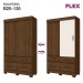 Guarda-Roupa Solteiro 2 Portas de Correr 4 Gavetas Flex Castanho Hp/Off White Be25 - Briz