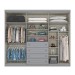 Guarda-Roupa Casal Americano 6 Portas 4 Gavetas Cinza - Henn