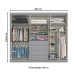 Guarda-Roupa Casal Americano 6 Portas 4 Gavetas Cinza - Henn