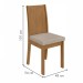 Mesa de Jantar 4 Lugares Celebrare Amêndoa Clean/Off White/Veludo Naturale Creme 75355 - Móveis Lopas