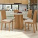 Mesa de Jantar 4 Lugares Celebrare Amêndoa Clean/Off White/Linho Rinzai Bege 75355 - Móveis Lopas
