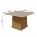 Mesa de Jantar 8 Lugares Nevada com Vidro Amêndoa Clean/Off White/Suede Animale Bege 75337 - Móveis Lopas