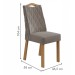 Mesa de Jantar 8 Lugares Nevada com Vidro Amêndoa Clean/Off White/Suede Animale Bege 75337 - Móveis Lopas