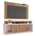 Rack com Painel para TV Até 65 Polegadas New Oscar 2 Portas Ripado Buriti/Off White - Caemmun