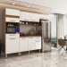 Cozinha Compacta Ferrara 9 Portas 2 Gavetas Amêndola Touch/Branco - Pnr Móveis