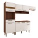 Cozinha Compacta Ferrara 9 Portas 2 Gavetas Amêndola Touch/Branco - Pnr Móveis