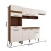 Cozinha Compacta Ferrara 9 Portas 2 Gavetas Amêndola Touch/Branco - Pnr Móveis