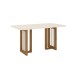 Mesa de Jantar 6 Lugares Isabella com Vidro Nature/Off White/Courano/Linho - Panorama Móveis