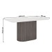 Mesa de Jantar 6 Lugares Stella com Vidro Nature/Off White/Marrom Amêndoa - Panorama Móveis
