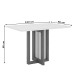 Mesa de Jantar 4 Lugares Charlotte com Vidro Nature/Off White/Marrom Amêndoa - Panorama Móveis