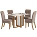 Mesa de Jantar 4 Lugares Charlotte com Vidro Nature/Off White/Marrom Amêndoa - Panorama Móveis