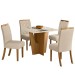 Mesa de Jantar 4 Lugares Chloe Nature/Off White/Linho - Panorama Móveis