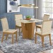 Mesa de Jantar 4 Lugares Scarlett com Vidro Nature/Off White/Linho - Panorama Móveis