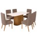 Mesa de Jantar 6 Lugares Solana com Vidro Nature/Off White/Amêndoa - Henn