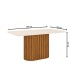 Mesa de Jantar 6 Lugares Solana com Vidro Nature/Off White/Amêndoa - Henn