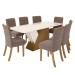 Mesa de Jantar 8 Lugares Epic com Vidro Nature/Off White/Amêndoa - Henn