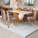 Mesa de Jantar 8 Lugares Epic com Vidro Nature/Off White/Amêndoa - Henn