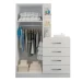 Guarda-Roupa Infantil Hora de Aventura com Cômoda 2 Portas 4 Gavetas Branco - Panorama Móveis