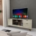 Rack para TV Até 60 Polegadas Oklahoma 1 Porta 2 Gavetas Off White/Carvalho - Panorama Móveis