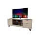 Rack para TV Até 60 Polegadas Oklahoma 1 Porta 2 Gavetas Off White/Carvalho - Panorama Móveis