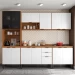 Cozinha Completa Firenze 13 Portas 2 Gavetas Amêndola Touch/Branco - Demóbile