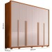 Guarda-Roupa Casal Espartacus 6 Portas 6 Gavetas Freijó/Off White - Caemmun