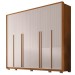Guarda-Roupa Casal Espartacus 6 Portas 6 Gavetas Freijó/Off White - Caemmun