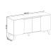 Balcão Buffet Seleto 4 Portas 2 Prateleiras Off White/Pinho Ripado - Pnr Móveis