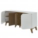 Balcão Buffet Seleto 4 Portas 2 Prateleiras Off White/Pinho Ripado - Pnr Móveis