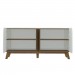 Balcão Buffet Seleto 4 Portas 2 Prateleiras Off White/Pinho Ripado - Pnr Móveis