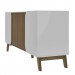 Balcão Buffet Seleto 4 Portas 2 Prateleiras Off White/Pinho Ripado - Pnr Móveis