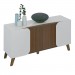 Balcão Buffet Seleto 4 Portas 2 Prateleiras Off White/Pinho Ripado - Pnr Móveis
