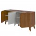 Balcão Buffet Seleto 4 Portas 2 Prateleiras Cedro/Off White - Pnr Móveis