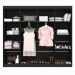 Closet Casal em L Ele e Ela 4 Metros 16 Prateleiras 4 Cabideiros Preto Fosco - Panorama Móveis