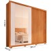 Guarda-Roupa Casal Moviment 2 Portas 4 Gavetas com Espelho Freijó/Off White - Caemmun