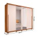 Guarda-Roupa Casal Praticus Lux 2 Portas 4 Gavetas com Espelho 100% Mdf Freijó/Off White - Caemmun