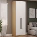 Guarda-Roupa Solteiro Infinity 2 Portas 3 Gavetas Savana/Branco - Genialflex