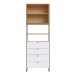 Estante para Livros Infinity 2 Portas 4 Gavetas Savana/Branco - Genialflex