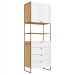 Estante para Livros Infinity 2 Portas 4 Gavetas Savana/Branco - Genialflex