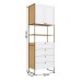 Estante para Livros Infinity 2 Portas 4 Gavetas Savana/Branco - Genialflex