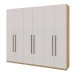 Guarda-Roupa Casal Infinity 6 Portas 3 Gavetas Nero Savana/Branco - Genialflex