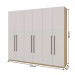 Guarda-Roupa Casal Infinity 6 Portas 3 Gavetas Nero Savana/Branco - Genialflex