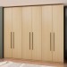 Guarda-Roupa Casal Infinity 6 Portas 3 Gavetas Nero Savana - Genialflex
